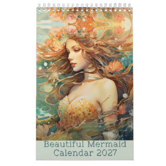 Vacker sjöjungfrukalender 2027, Sjöjungfru Kalender