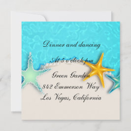 Vacker sjöstjärna sommarstrand bröllopskort inbjudningar
