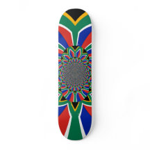 Vacker skateboard med Sydafrikas flagga