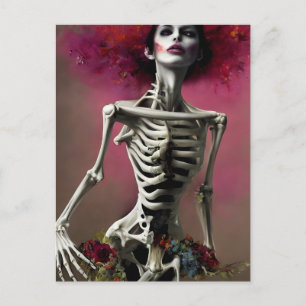 Vacker Skeletal Woman Vykort