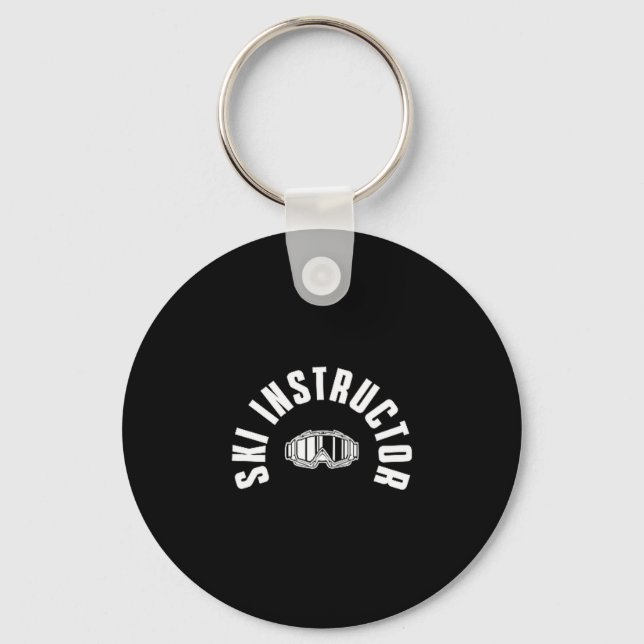 Vacker skidficka design skidlektioner skidåkare nyckelring (Framsida)