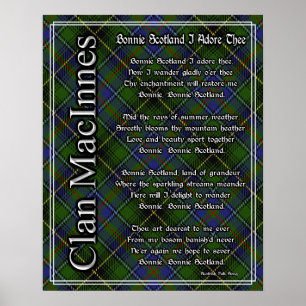 Vacker Skottland Jag älskar dig Clan MacInnes Tart Poster