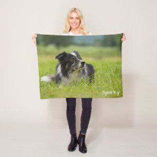 Vacker Skräddarsydd Namn Border Collie Fleecefilt