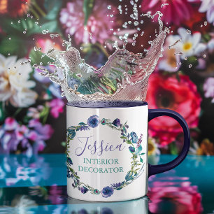 Vacker skräddarsydd yrkeskrans med blommor Två-Tonad mugg