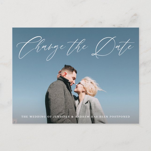 Vacker skriptbild Ändra datum Meddelande Vykort (Framsida)