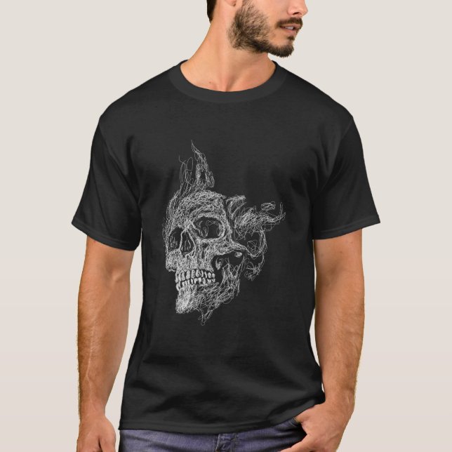Vacker Skull Skull Wacken T Shirt (Framsida)