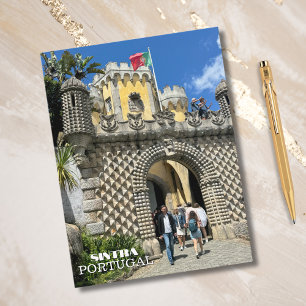Vacker slott Sintra Portugal Fotografi Resa Helg Vykort