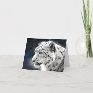 Vacker Snö Leopard-anteckningskort Kort
