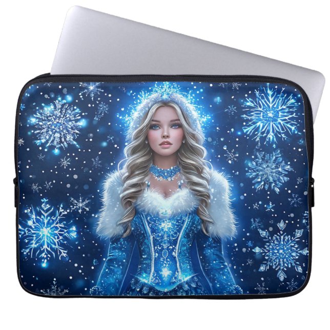 Vacker Snöjungfru Laptop Fodral (Framsidan)