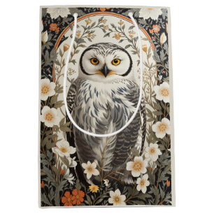 Vacker Snöuggla William Morris-inspirerad