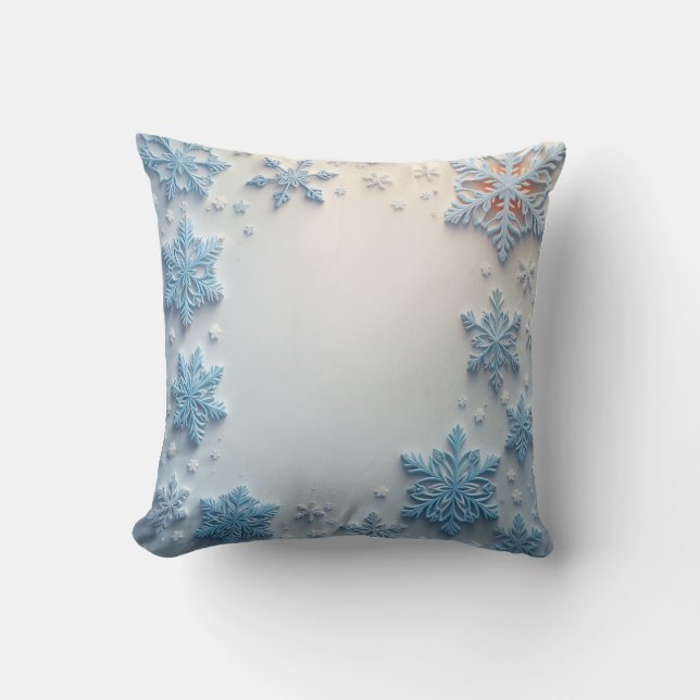 Vacker snowflake mönster cushion kudde (Framsida)