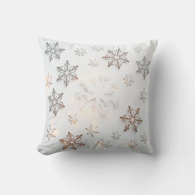 Vacker snowflake mönster cushion kudde (Framsida)