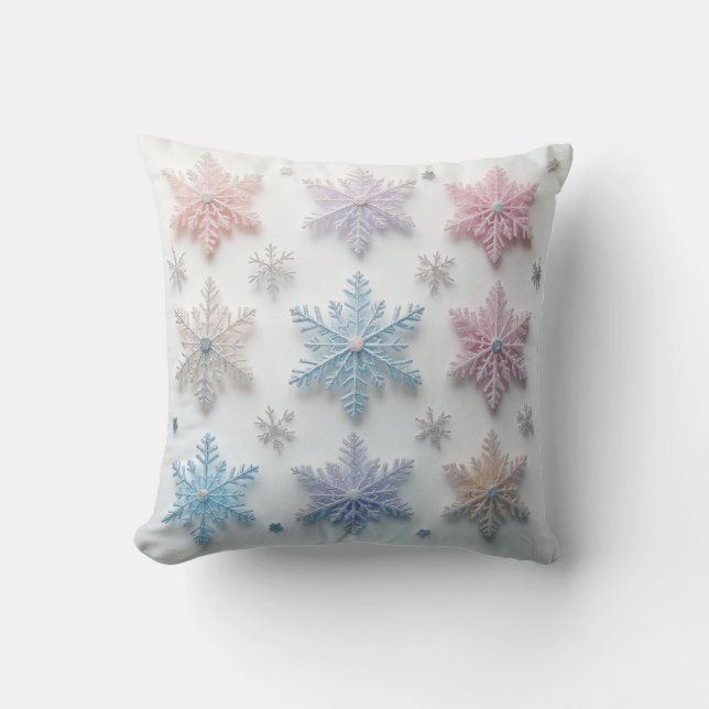 Vacker snowflake mönster cushion kudde (Framsida)