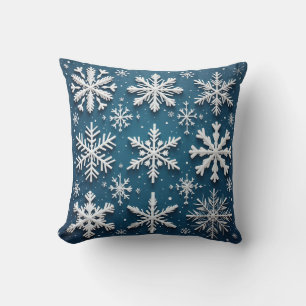 Vacker snowflake mönster cushion kudde