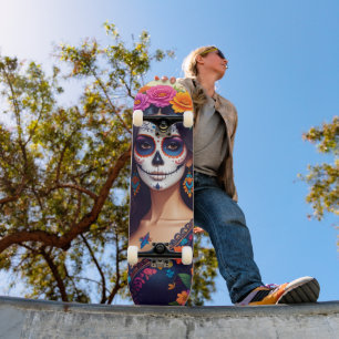 Vacker sockerkalle skateboard