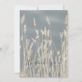 Vacker, solblekt Grass Blå himmel Tack Kort