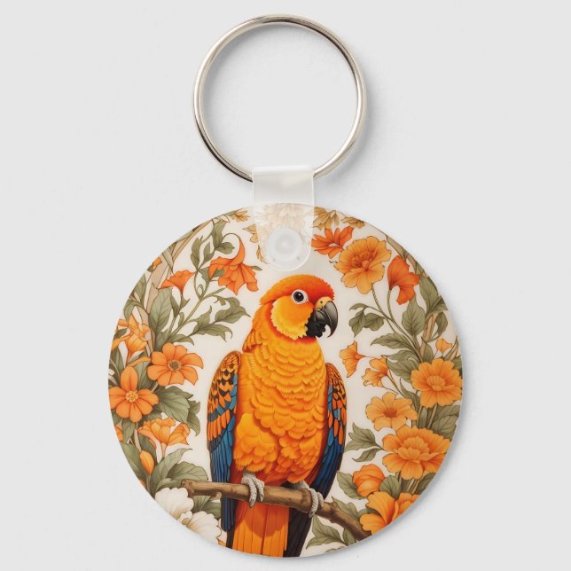 Vacker solconure inspirerad av William Morris Nyckelring (Framsida)