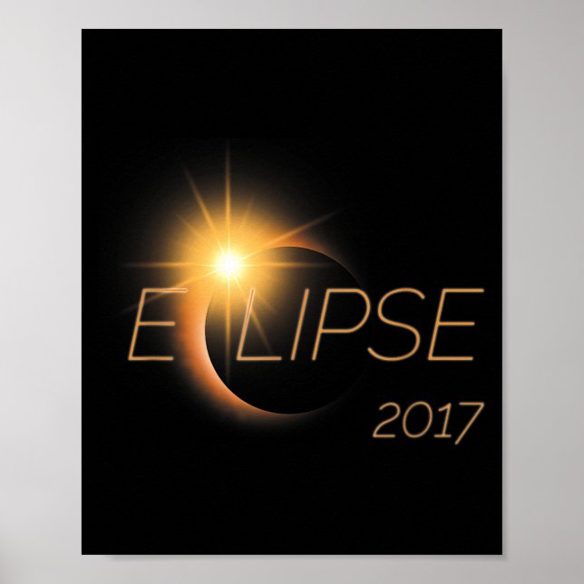 Vacker solförmörkelse 2017 grafik  poster (Framsidan)