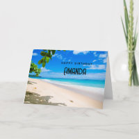 Vacker solig tropisk strandfoto födelsedag