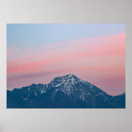 Vacker solnedgång himmel berg Storžič, Slovenien Poster