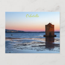 Vacker solnedgång i Orbetello, Toscana