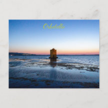 Vacker solnedgång i Orbetello, Tuscany vykort