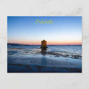 Vacker solnedgång i Orbetello, Tuscany vykort