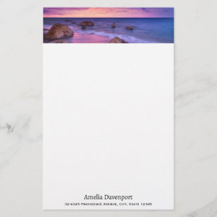 Vacker solnedgång - kustfoto brevpapper