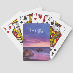 Vacker solnedgång - kustfoto casinokort