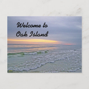 Vacker solnedgång längs Oak Island Vykort