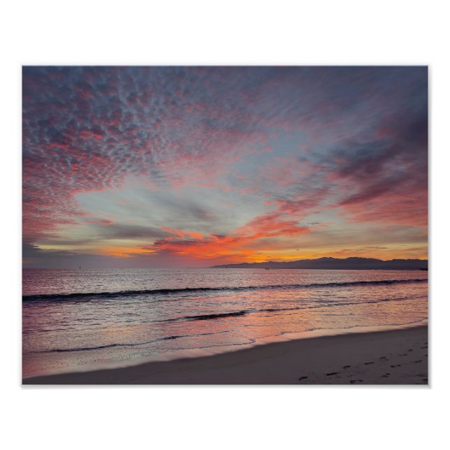 Vacker solnedgång - Marina Del Rey, CA Fototryck (Framsidan)