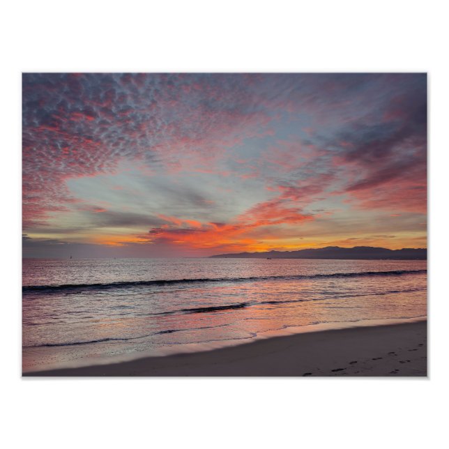 Vacker solnedgång - Marina Del Rey, CA Fototryck (Framsidan)