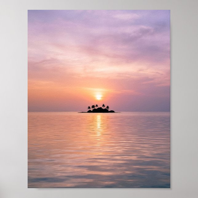 Vacker solnedgång på ön den andra poster (Framsidan)