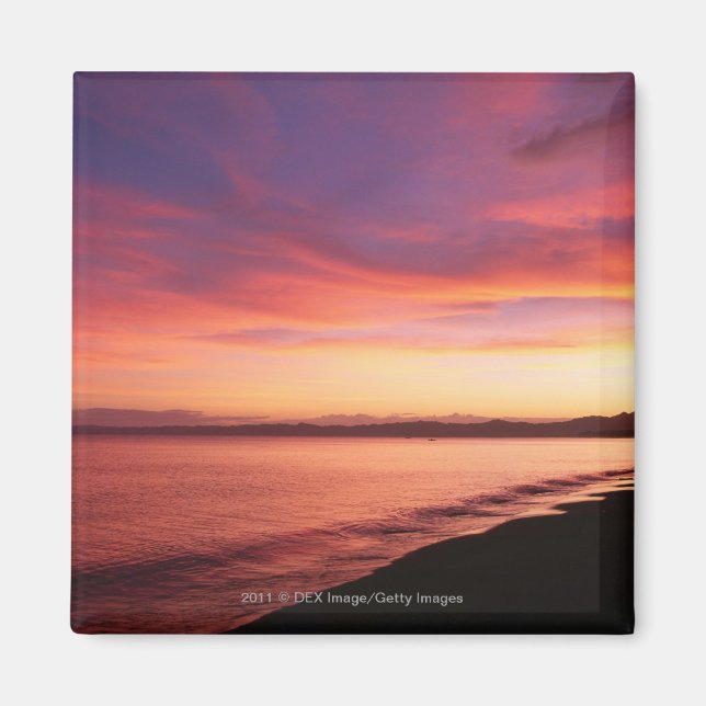 Vacker solnedgång på stranden magnet (Framsidan)