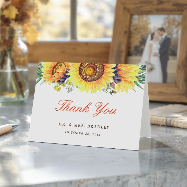 Vacker solros Stilfull säsongs Tacksamhet Tack Kort (Skapare uppladdad)