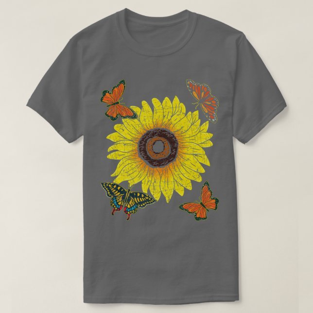 Vacker solrosdjur Lover Lepidopterist men T Shirt (Design framsida)