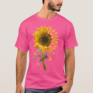 Vacker solroshäst racing blomma t shirt