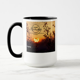 Vacker soluppgång God morgon kaffemugg