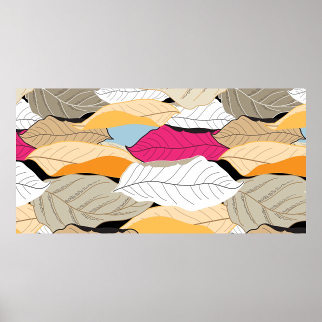 vacker sömlös höst mönster av färgadens lämna poster (Framsidan)