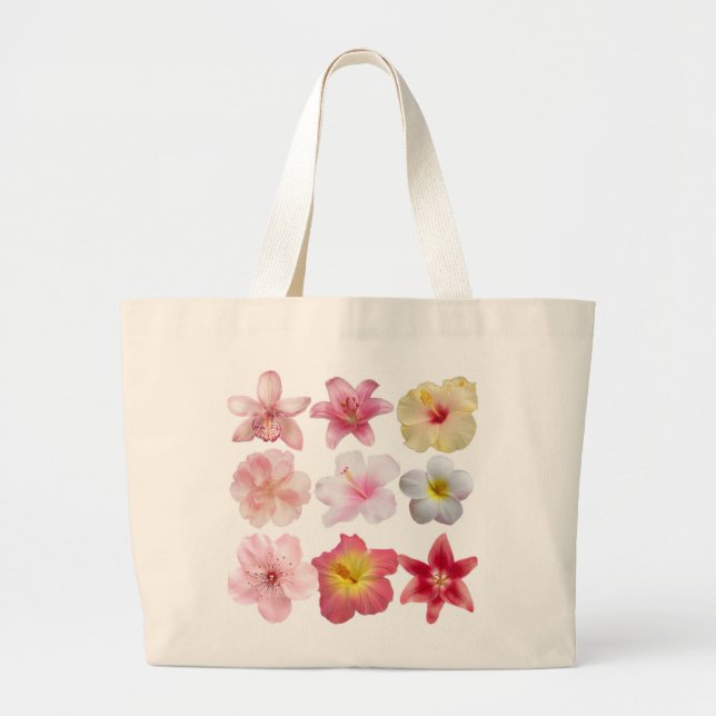 Vacker, sommar och rosa tote bags jumbo tygkasse (Framsidan)