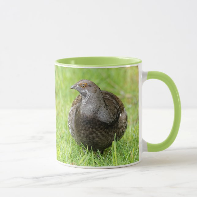 Vacker Sooty Grouse Gamebird i Grass Mugg (Höger)