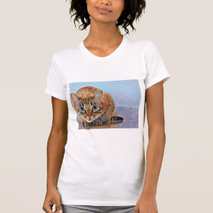 Vacker söt kattblått öga t shirt