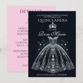Vacker spansk Quinceañera Quince Inbjudningar