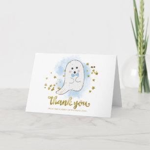 Vacker spök Halloween baby shower tackkort Kort