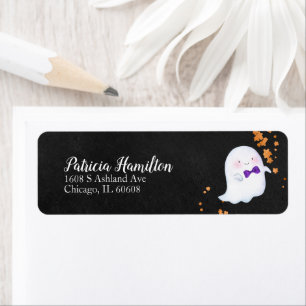 Vacker Spöke Halloween Baby Shower Etikett Returadress Etikett