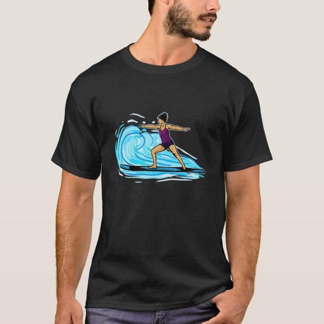 Vacker stå upp paddla Yoga T Shirt (Framsida)