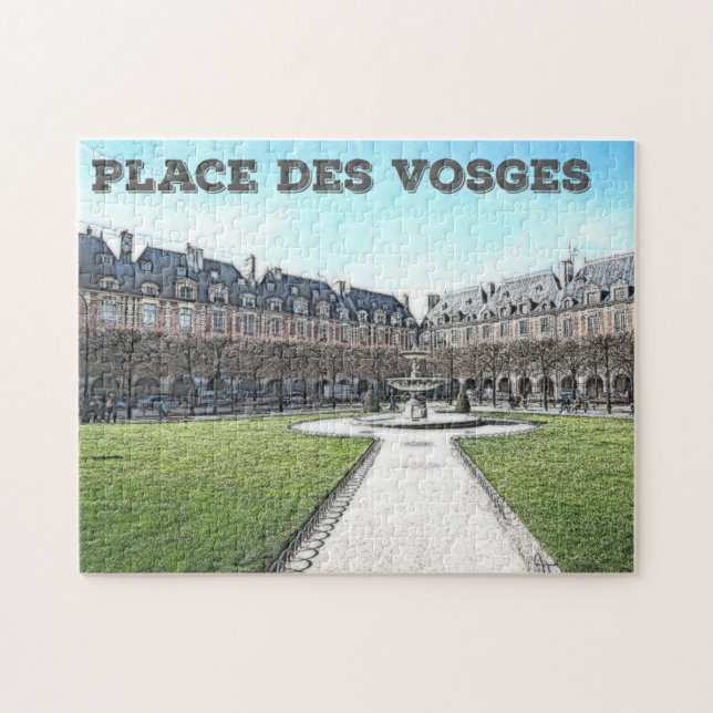 Vacker Ställe Des Vosges Ställe Royale Paris-gåva Pussel (Horisontell)