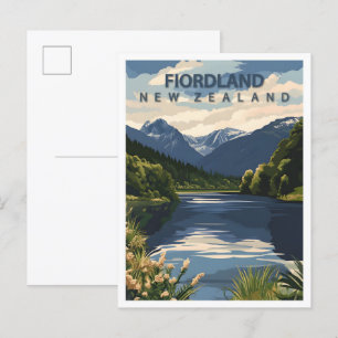Vacker Ställe Fiordland Nya Zeeland Travel Vykort