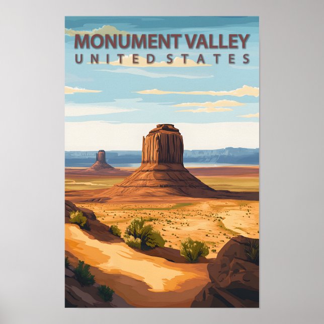 Vacker Ställe Monument Valley USA Travel Poster (Framsidan)
