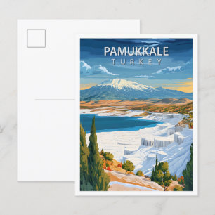 Vacker Ställe Pamukale Turkiet Art Travel Vykort